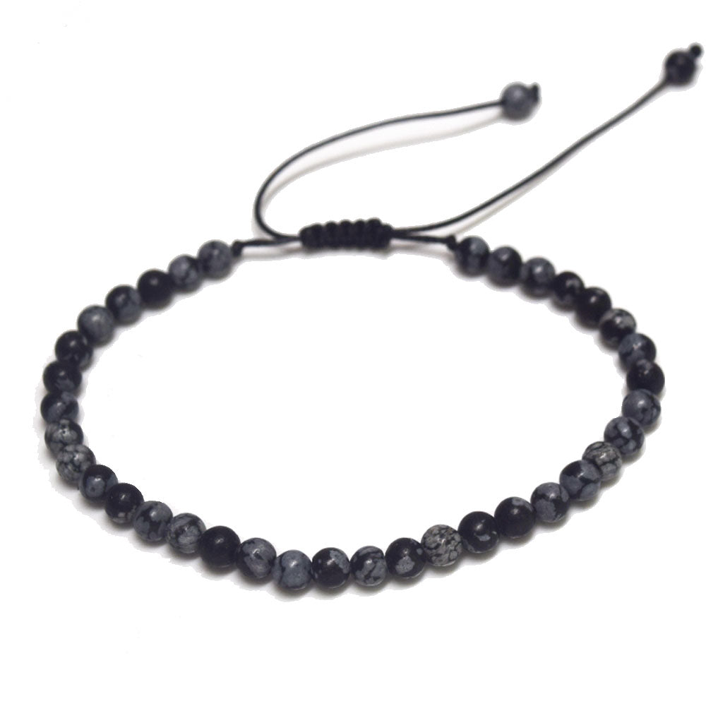 handmade fashion adjustable rich natural stone beads beaded 4mm stackable women and men hand bracelet jewelry bracelets