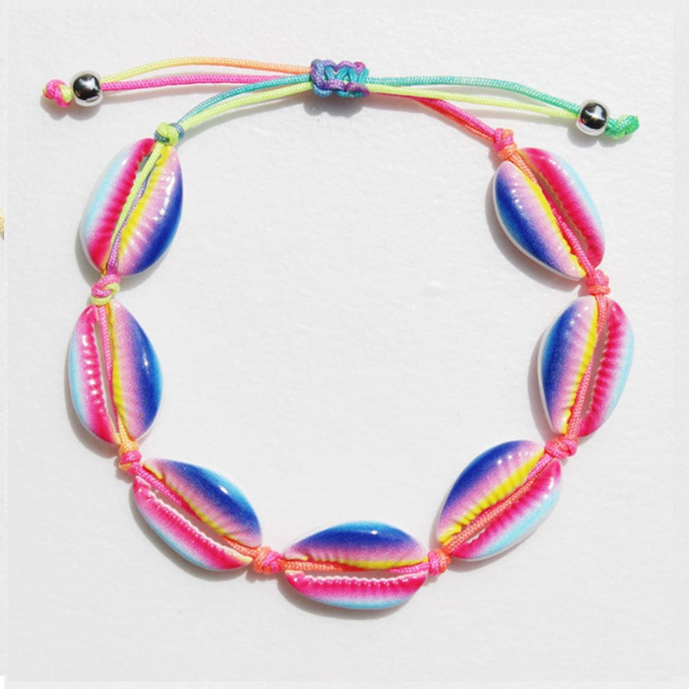 Hawaii fashion multi color handmade alloy bead shell bracelet handmade bracelet beads shell jewelry