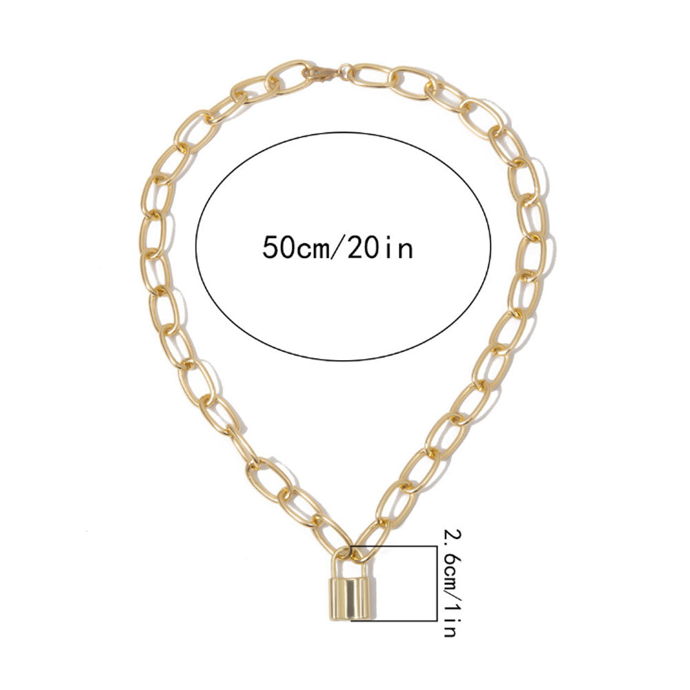 9 design multi size jewelry Joyas Bijoux necklace gold plated chain key lock necklace for Mujer women girls