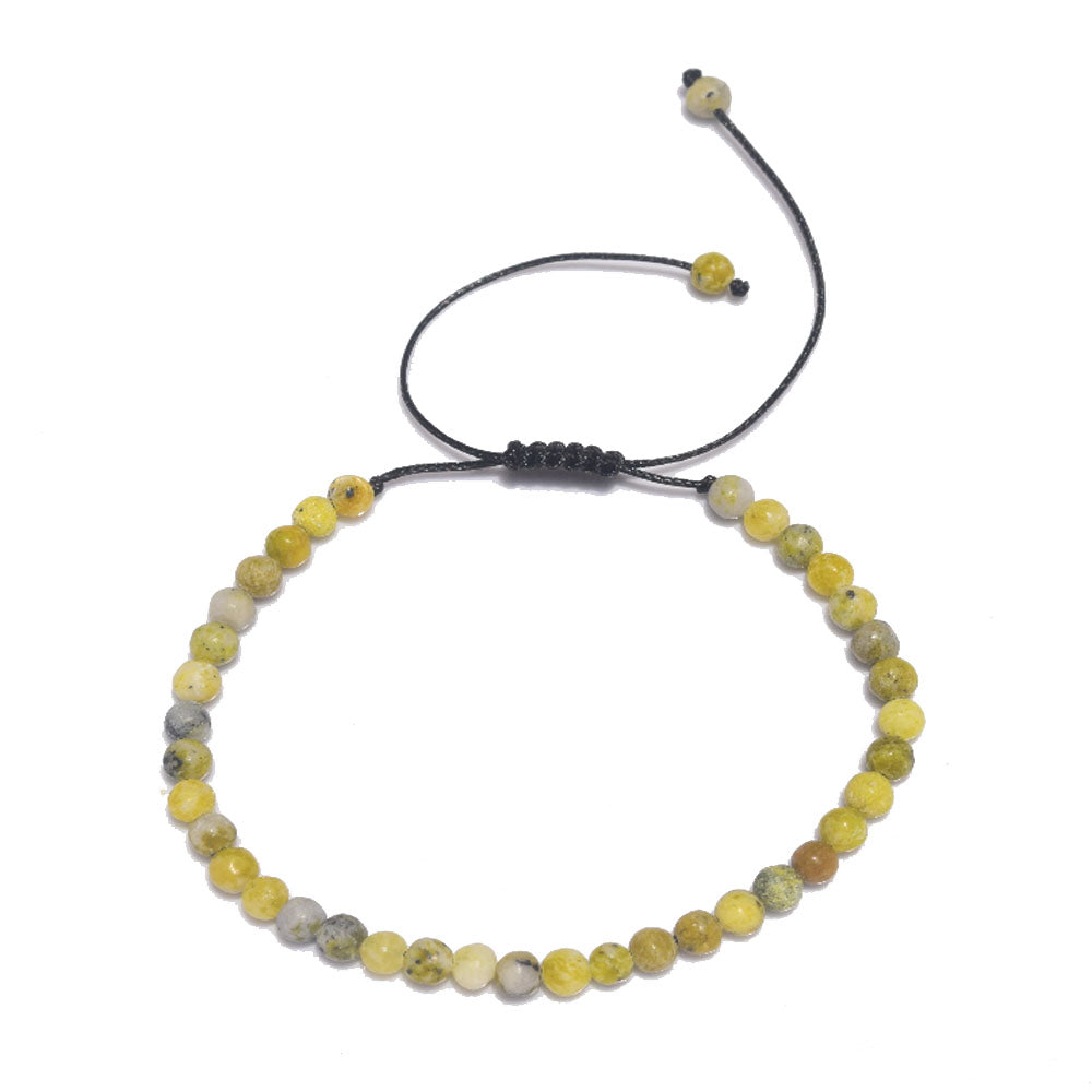handmade fashion adjustable rich natural stone beads beaded 4mm stackable women and men hand bracelet jewelry bracelets