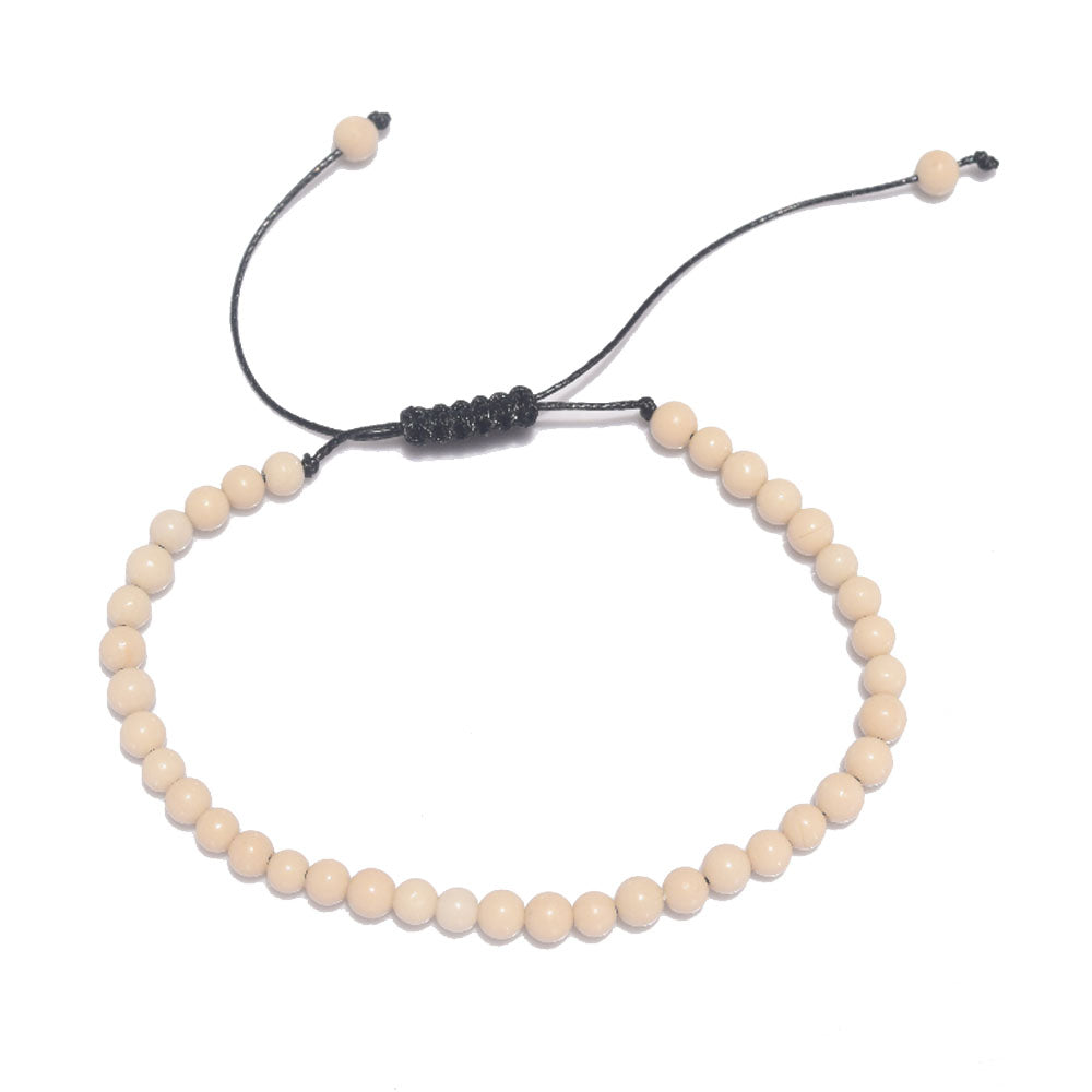 handmade fashion adjustable rich natural stone beads beaded 4mm stackable women and men hand bracelet jewelry bracelets