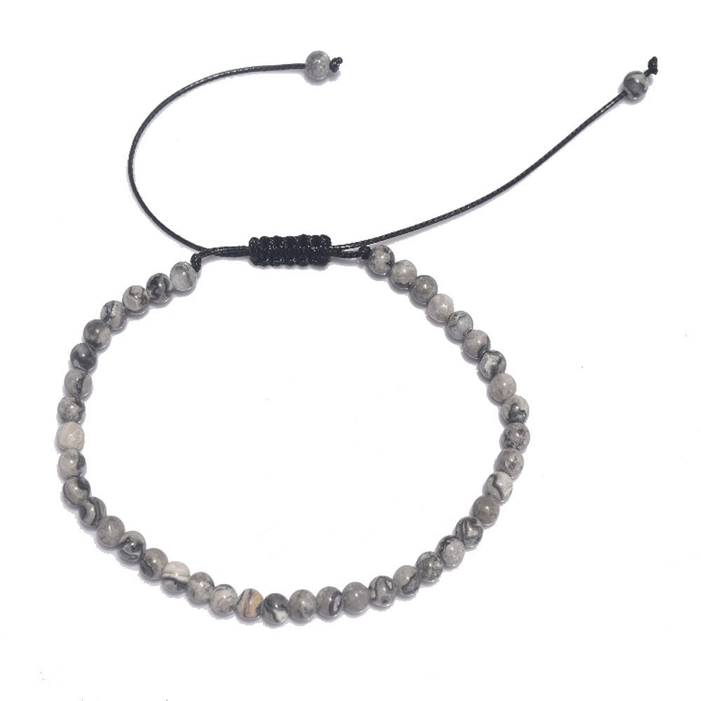 handmade fashion adjustable rich natural stone beads beaded 4mm stackable women and men hand bracelet jewelry bracelets