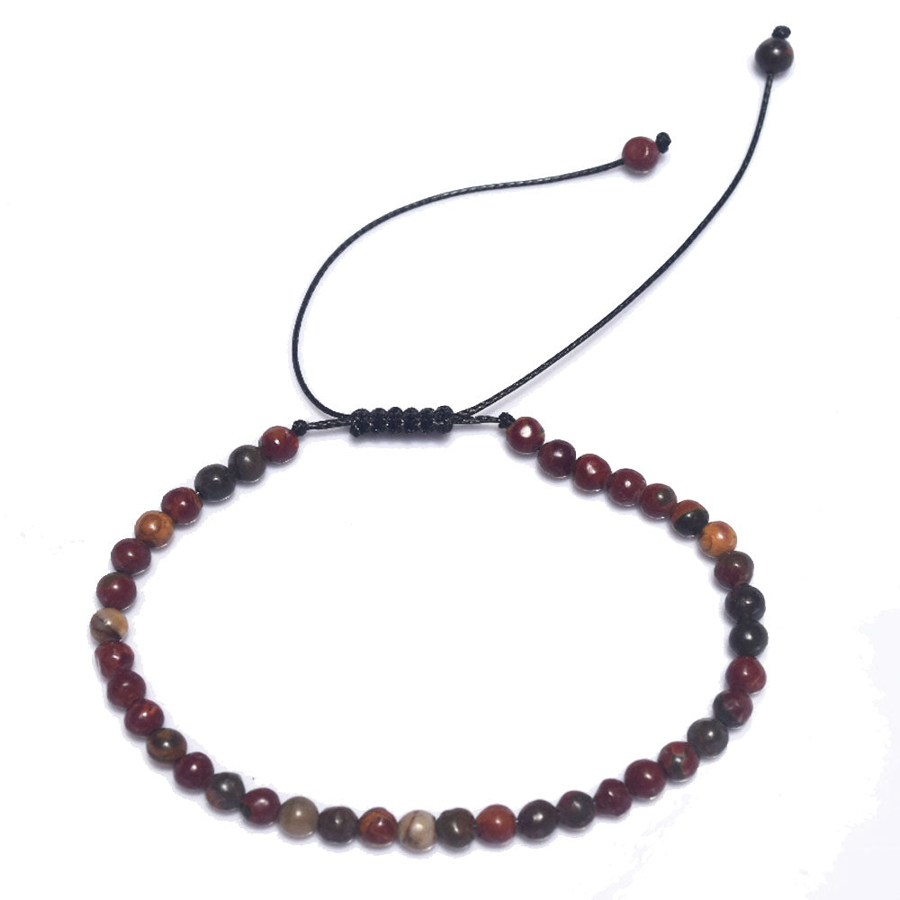 handmade fashion adjustable rich natural stone beads beaded 4mm stackable women and men hand bracelet jewelry bracelets