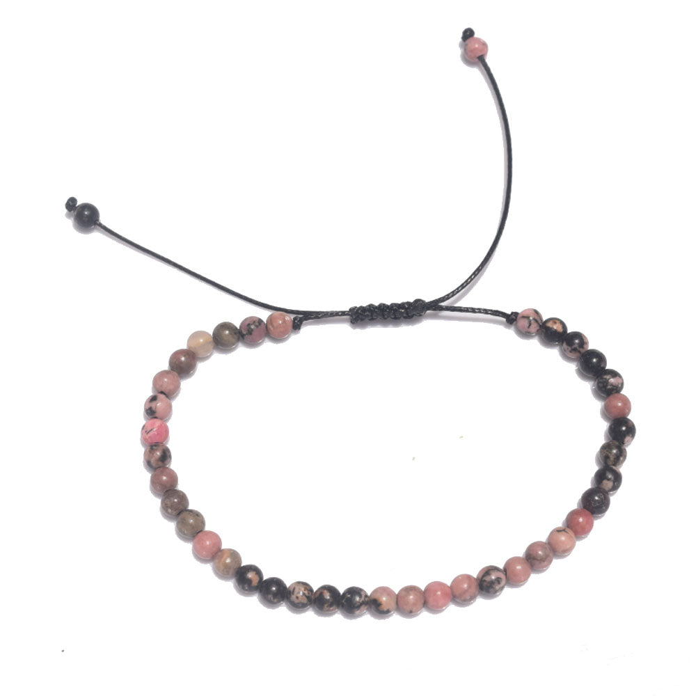 handmade fashion adjustable rich natural stone beads beaded 4mm stackable women and men hand bracelet jewelry bracelets