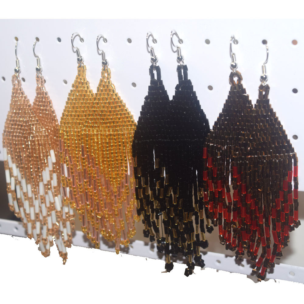 boho glass rice seed beads beaded fringe tassel earring statement dangle tassels earrings women jewelry distributors
