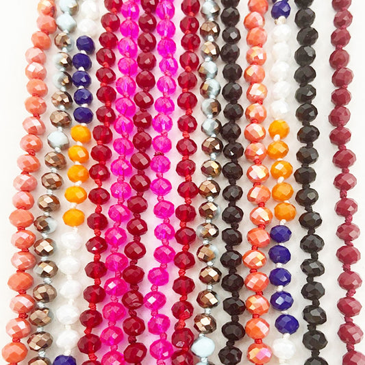 60 inches crystal bead beaded layered necklace women tropical bohemian