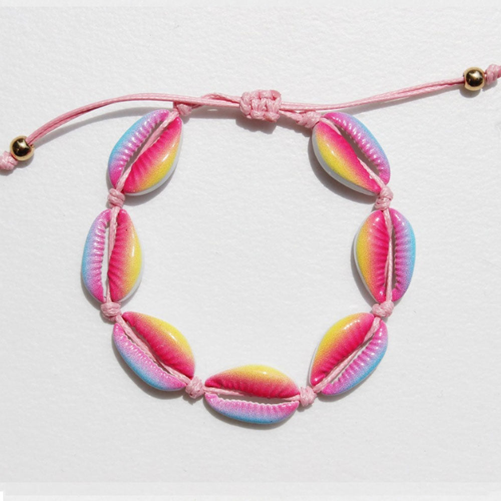 Hawaii fashion multi color handmade alloy bead shell bracelet handmade bracelet beads shell jewelry