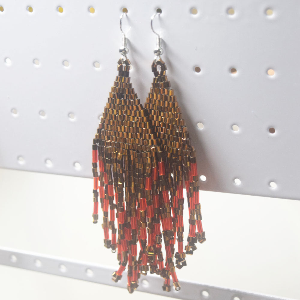 boho glass rice seed beads beaded fringe tassel earring statement dangle tassels earrings women jewelry distributors