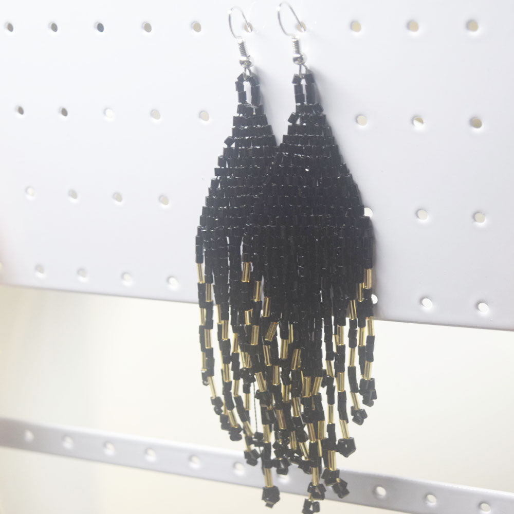 boho glass rice seed beads beaded fringe tassel earring statement dangle tassels earrings women jewelry distributors