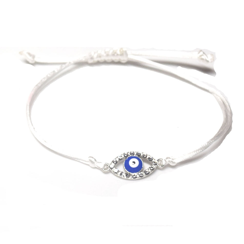 unique red black pink purple blue white string rope cord braid braided glitter cz d-evil eye bracelet jewelry women adjustable