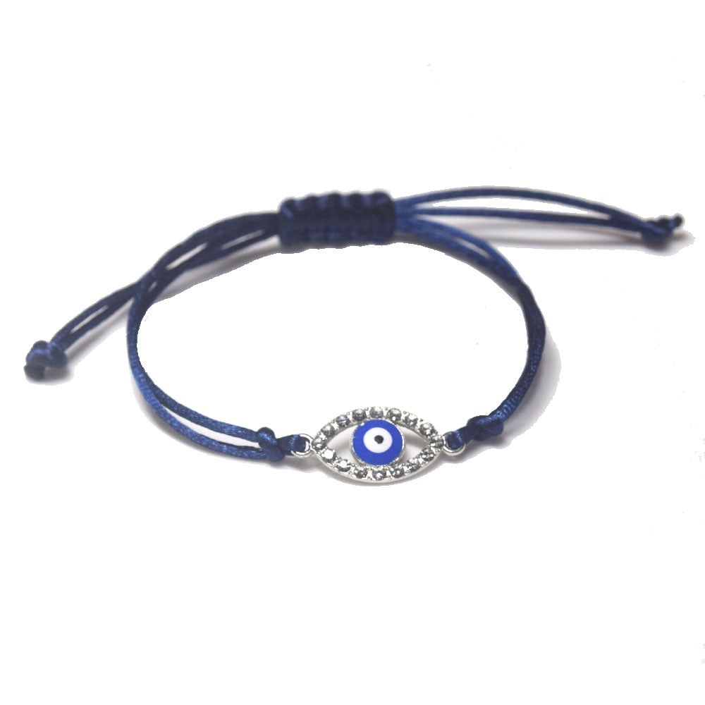 unique red black pink purple blue white string rope cord braid braided glitter cz d-evil eye bracelet jewelry women adjustable