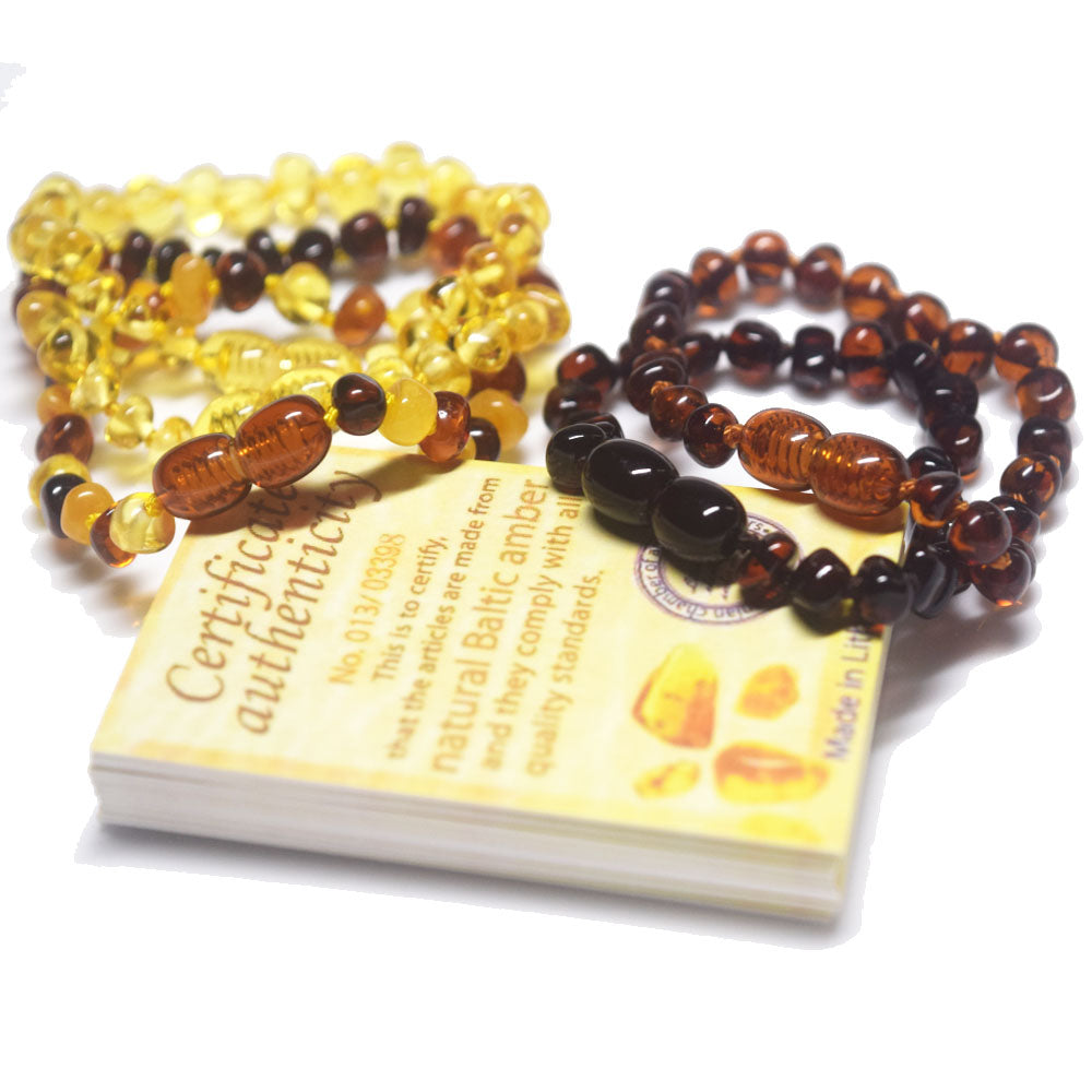 Kid Shinning Finish Real baltic Amber Teething Baby Bracelet Jewelry Wholesale