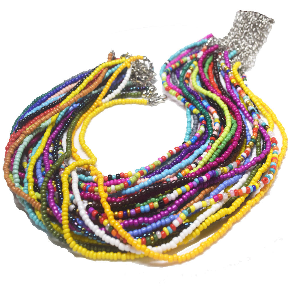 popular handmade summer hawaii colorful boho shot glass bead choker necklace rich colors women friendship necklace jewelry
