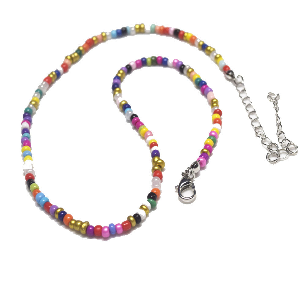 popular handmade summer hawaii colorful boho shot glass bead choker necklace rich colors women friendship necklace jewelry