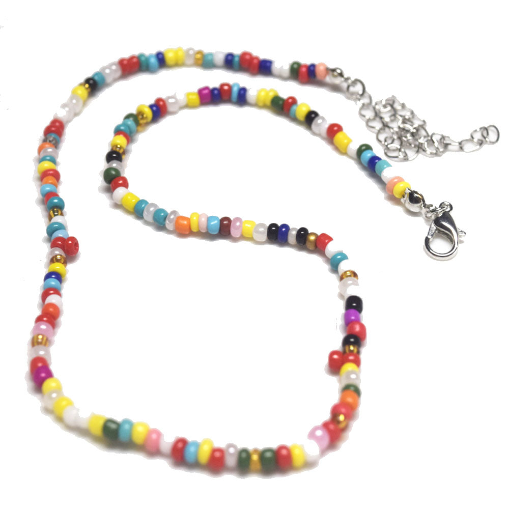 popular handmade summer hawaii colorful boho shot glass bead choker necklace rich colors women friendship necklace jewelry