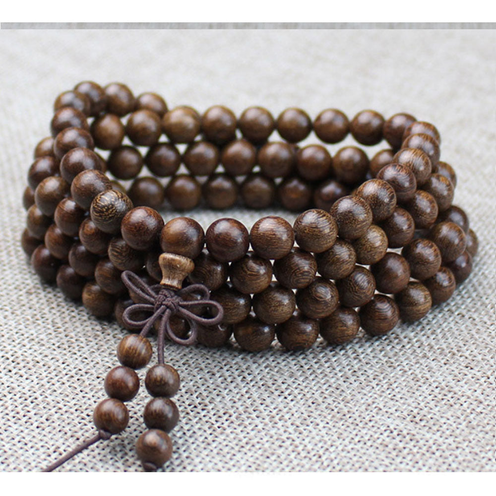 Handmade Jewelry natural golden sandalwood 108 mala prayer wooden beads Buddhist bead Wood Meditation Necklace Bracelet