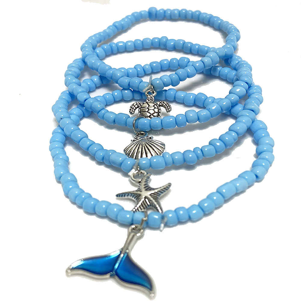 custom bohemian colorful elastic vacation sea beach surfing turtle seashell maermaid conch shell bracelet jewelry bracelets