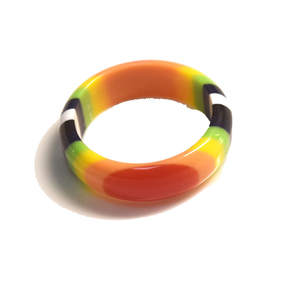 Korean style punk design plastic acrylic resin rainbow color finger ring women kids rings jewelry unisex