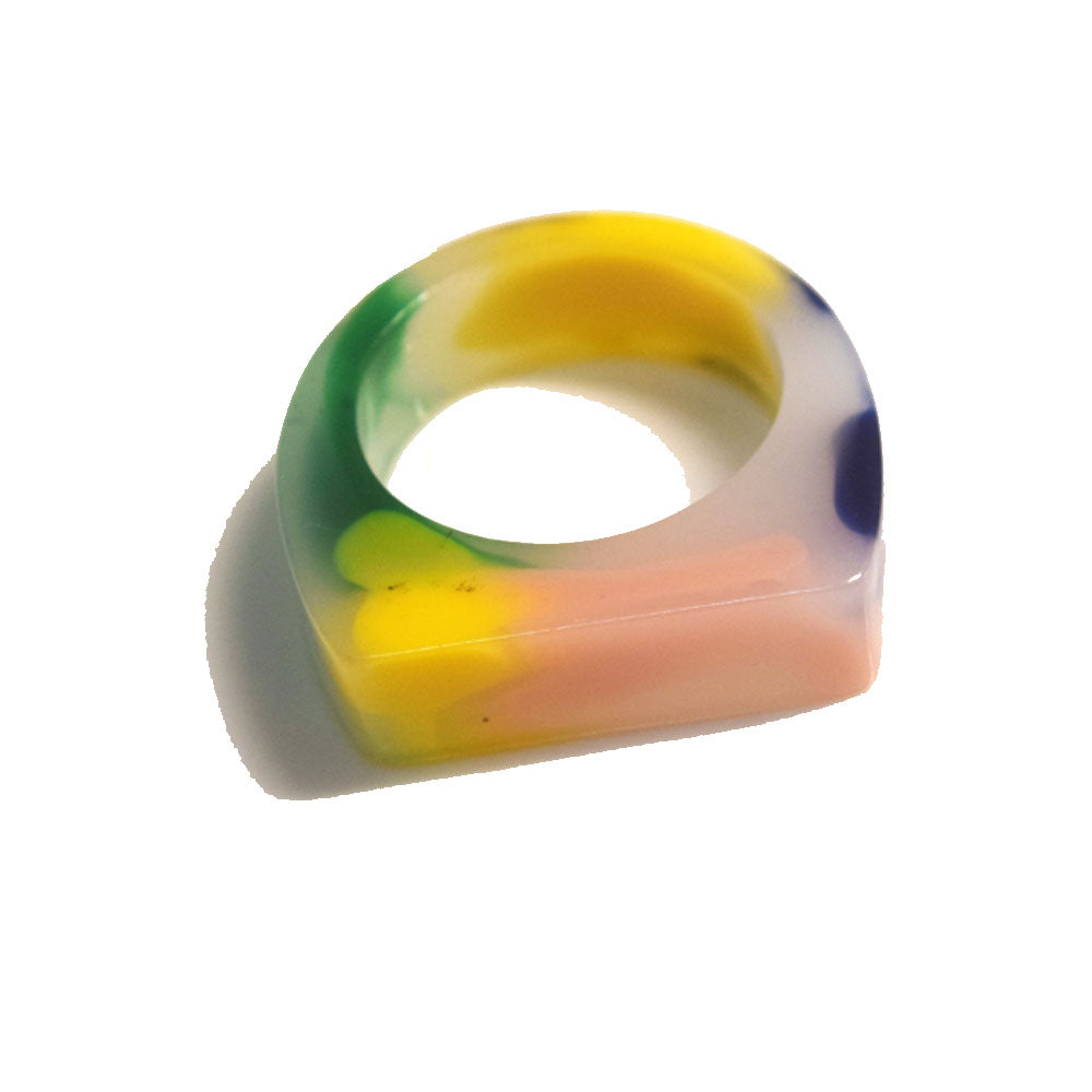 Korean style Classic punk design plastic acrylic resin finger ring women kids rings jewelry unisex