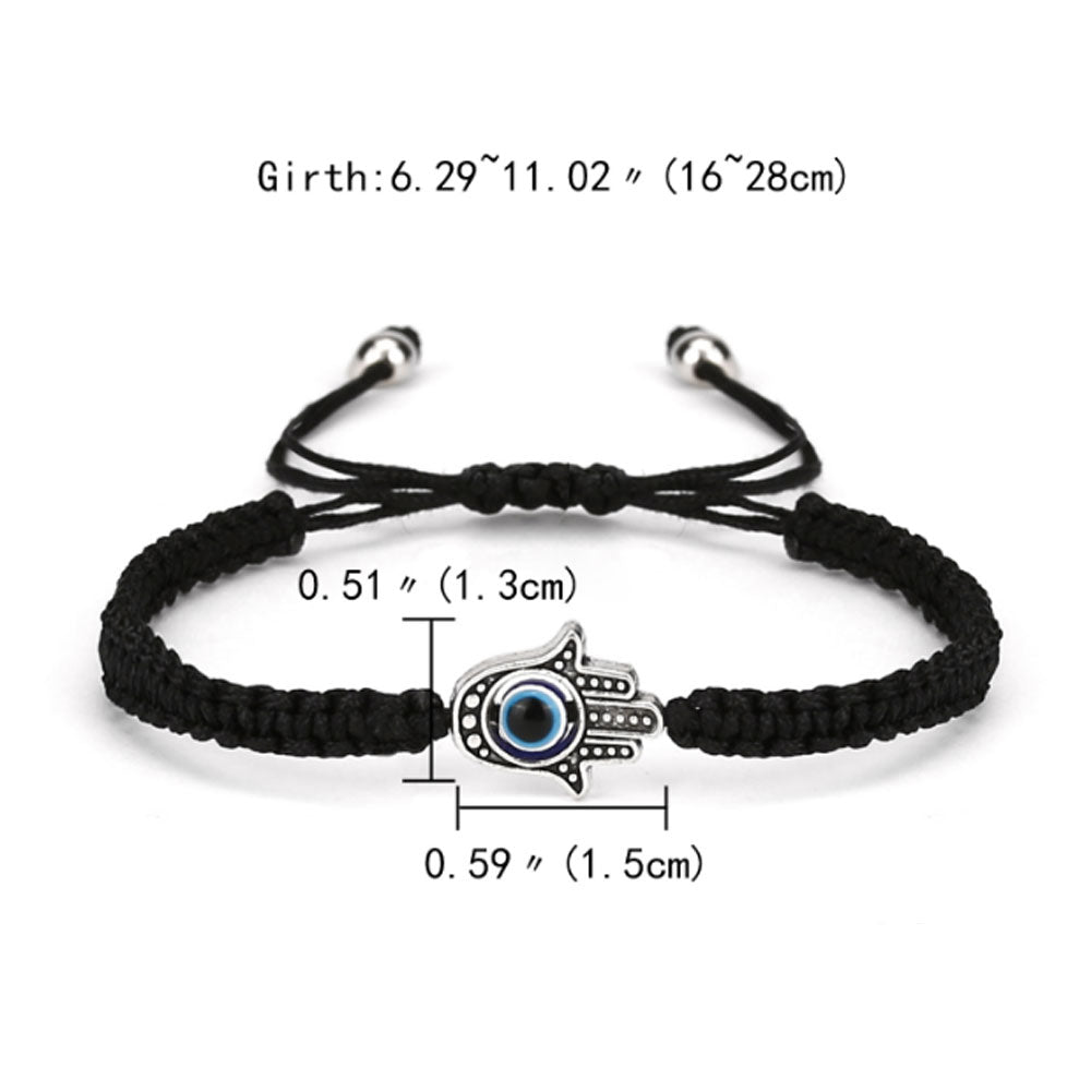 men's fashion handmade d-evil eye hamsa hand elephant bracelet adjustable lucky red black blue string rope woven bracelet