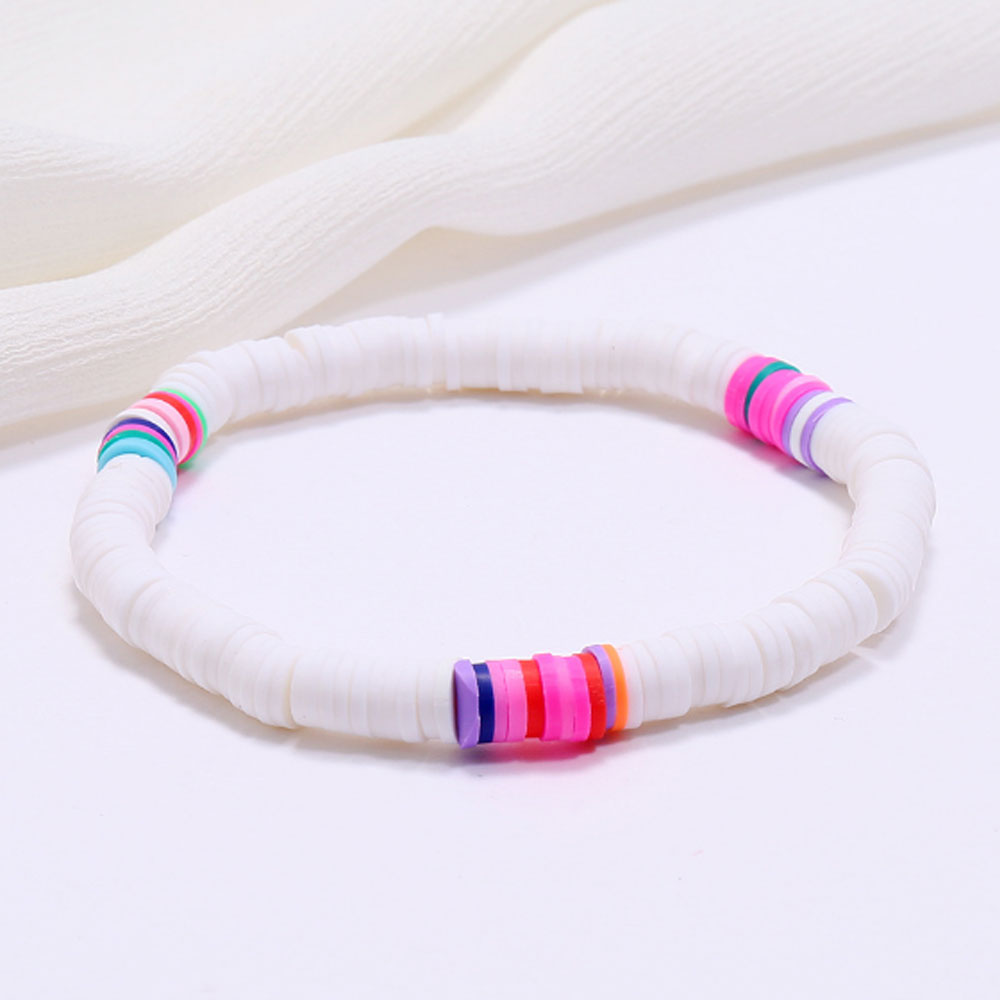 handmade fashion soft polymer clay disc bead bracelet jewelry