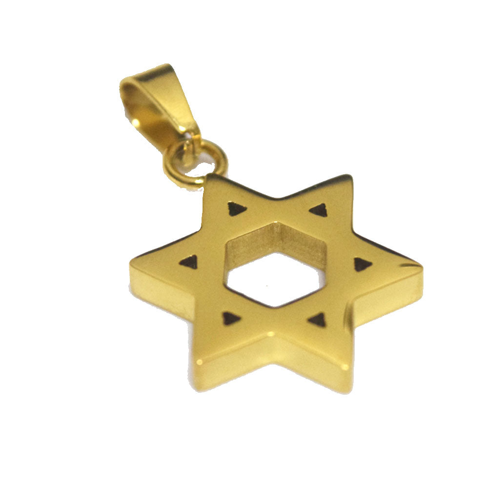 menorah david's stainless steel fashion trendy men's Jewish Star of David pendant necklace jewelry men and women
