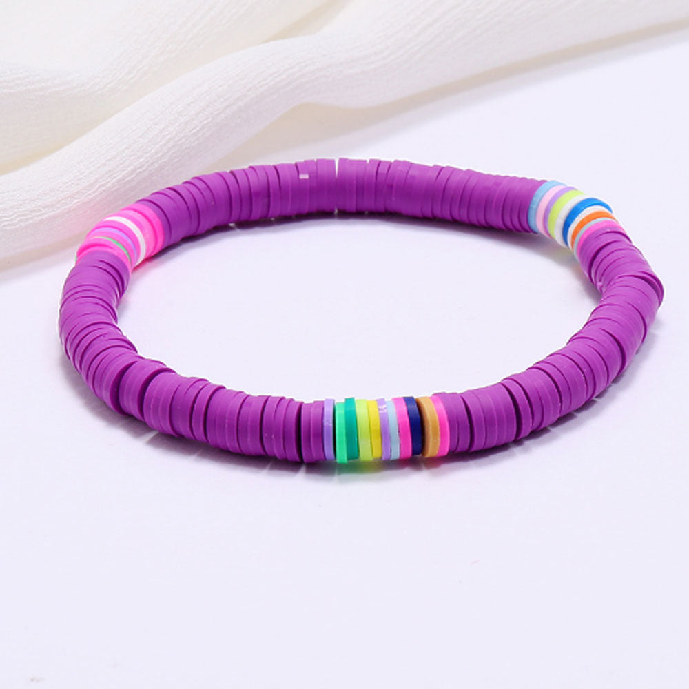 handmade fashion soft polymer clay disc bead bracelet jewelry