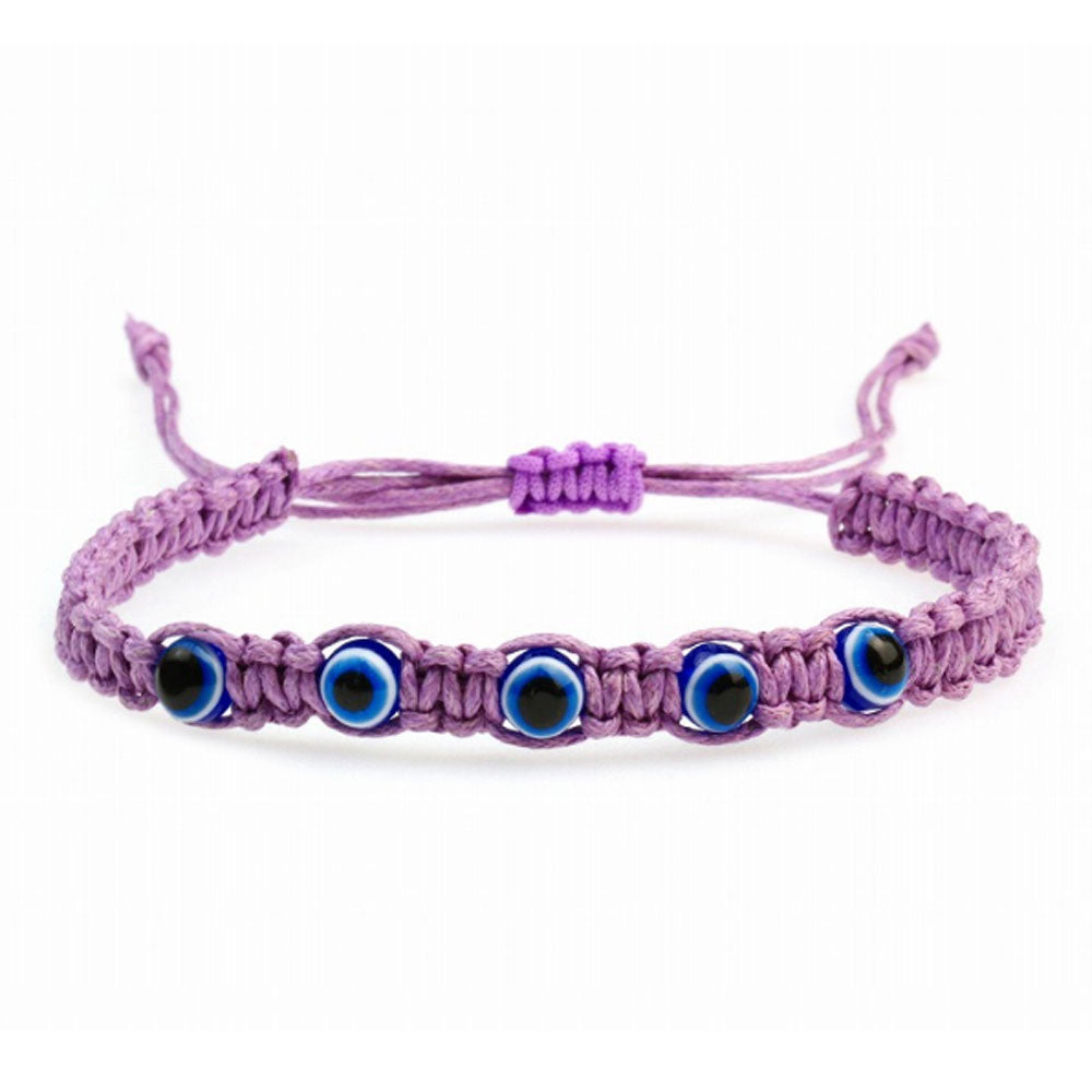 adjustable string cord rope woven good luck lucky turkish d-evil blue eye gift bracelet hand jewelry
