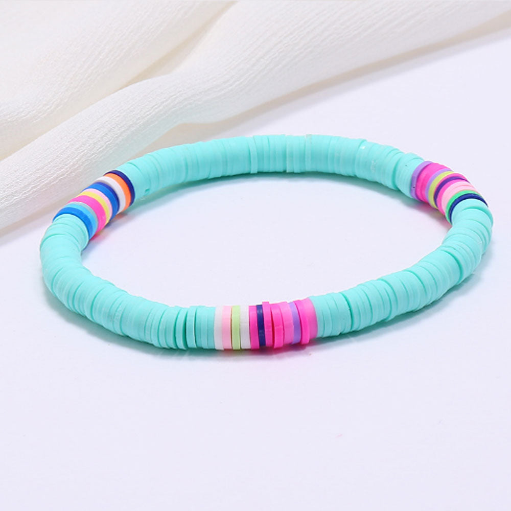 handmade fashion soft polymer clay disc bead bracelet jewelry