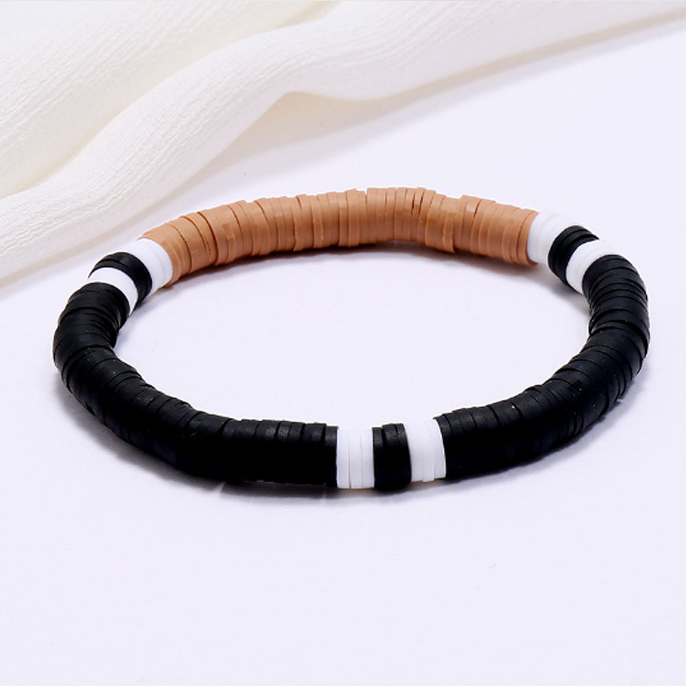 handmade fashion soft polymer clay disc bead bracelet jewelry