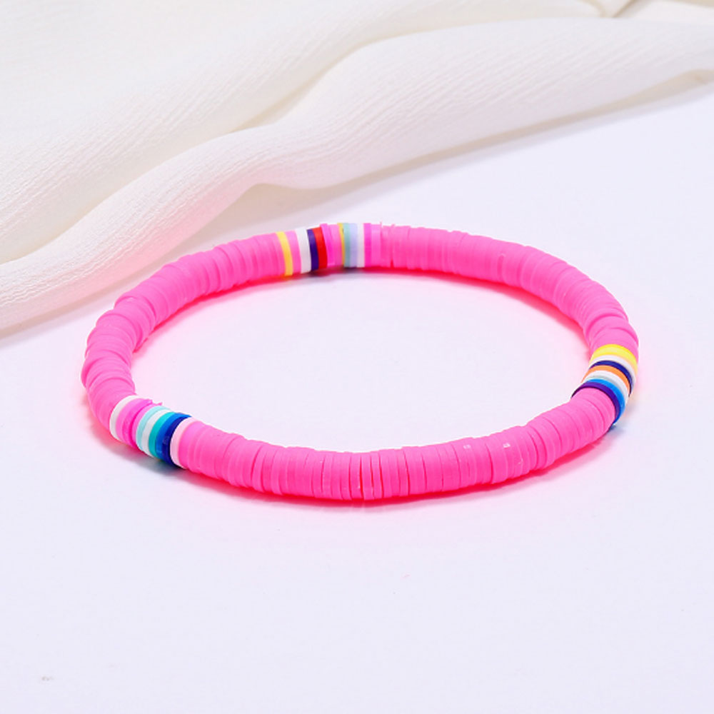 handmade fashion soft polymer clay disc bead bracelet jewelry