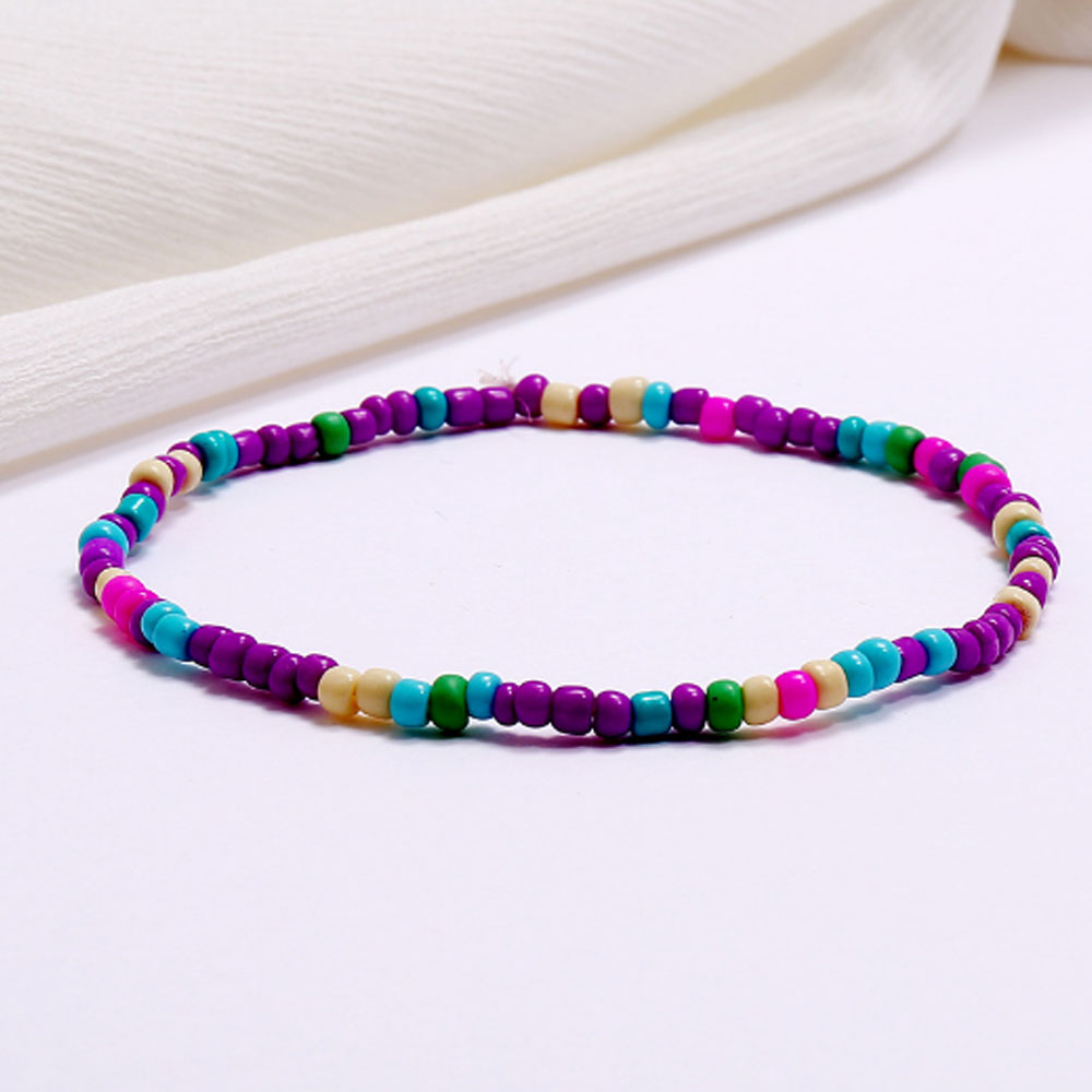 wholesale elastic cord glass bead african beaded anklets jewelry