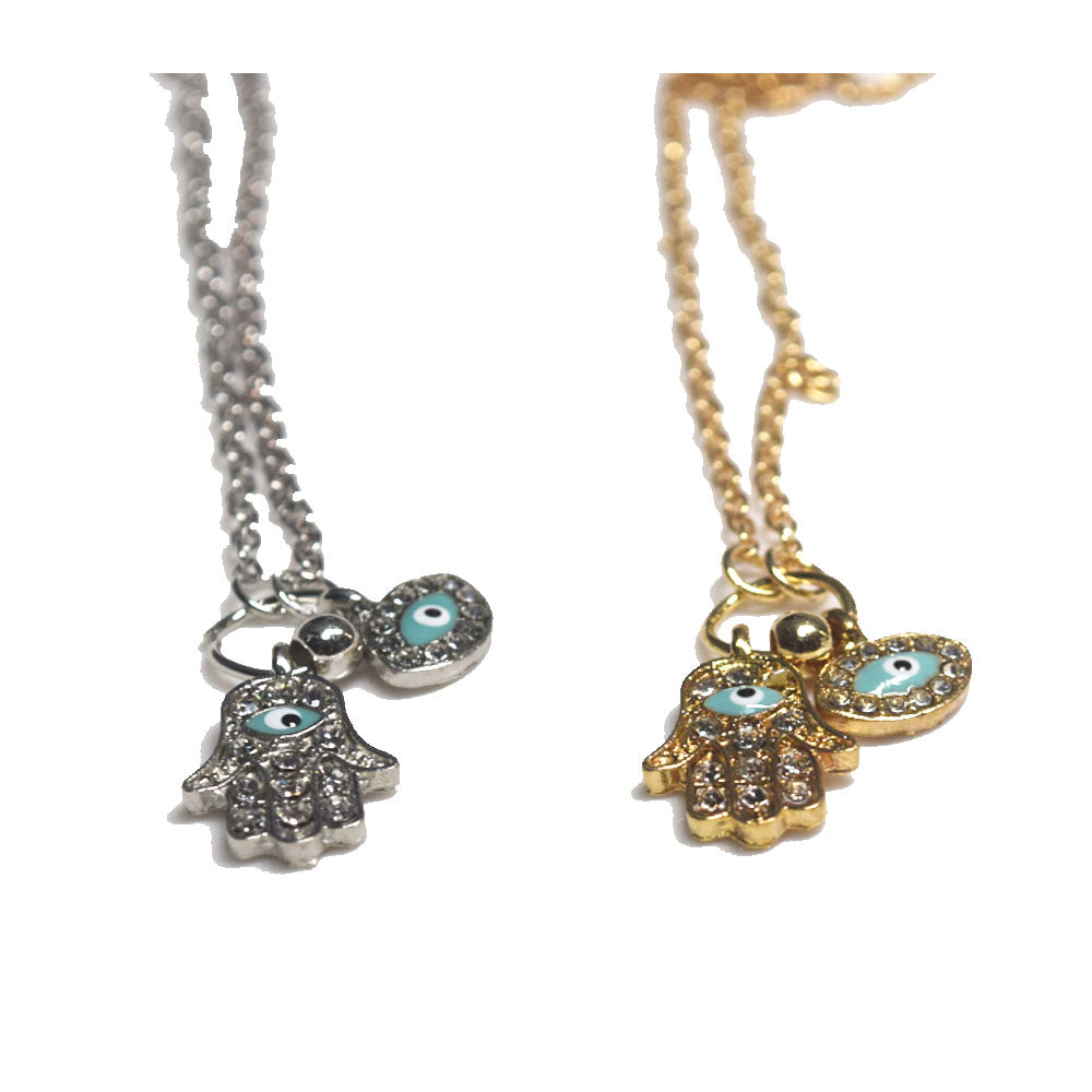 brass alloy iced out fatima hand pendant necklace blue cheap price necklaces jewelry