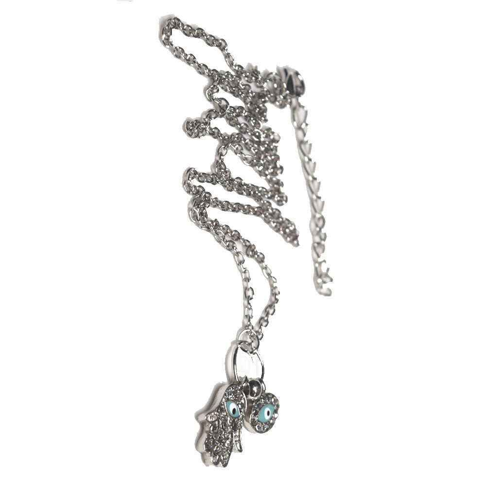 brass alloy iced out fatima hand pendant necklace blue cheap price necklaces jewelry