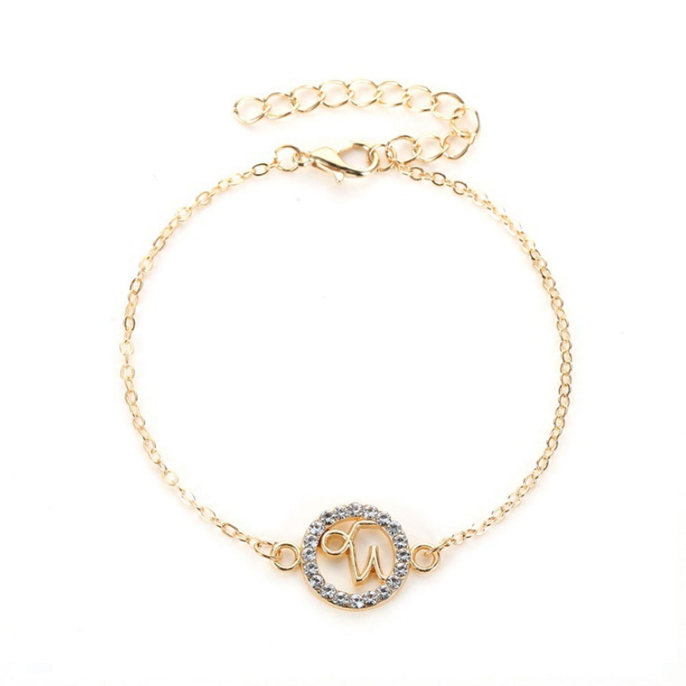 Fashion Adjustable Alloy Hollow Bracelet Jewelry Diamond Crystal Rhinestone Twelve Constellation Gold Zodiac Signs Woman Bracelet