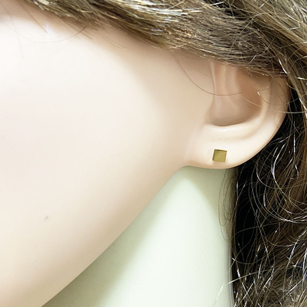 fashion popular selling stainless steel geometric tiny small square block 4mm stud earring women earrings jewelry