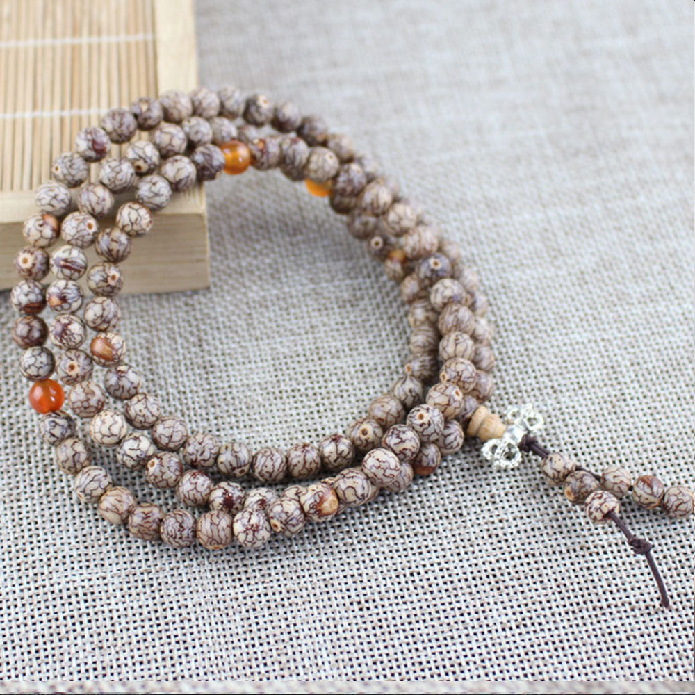 Natural silver line bodhi seeds mala prayer beads Buddhist bead bracelet buddha Meditation men fashion jewelr