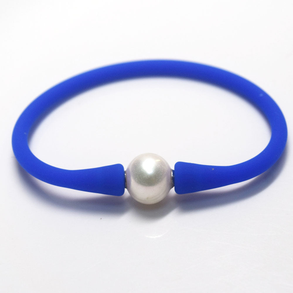 multi colors silicone wristband freshwater pearl bead charm silicone bracelets and necklaces jewelry