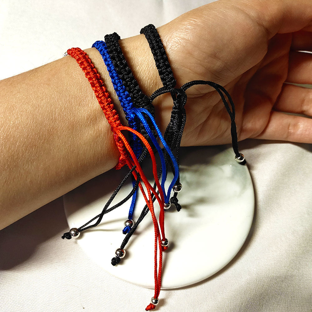 men's fashion handmade d-evil eye hamsa hand elephant bracelet adjustable lucky red black blue string rope woven bracelet