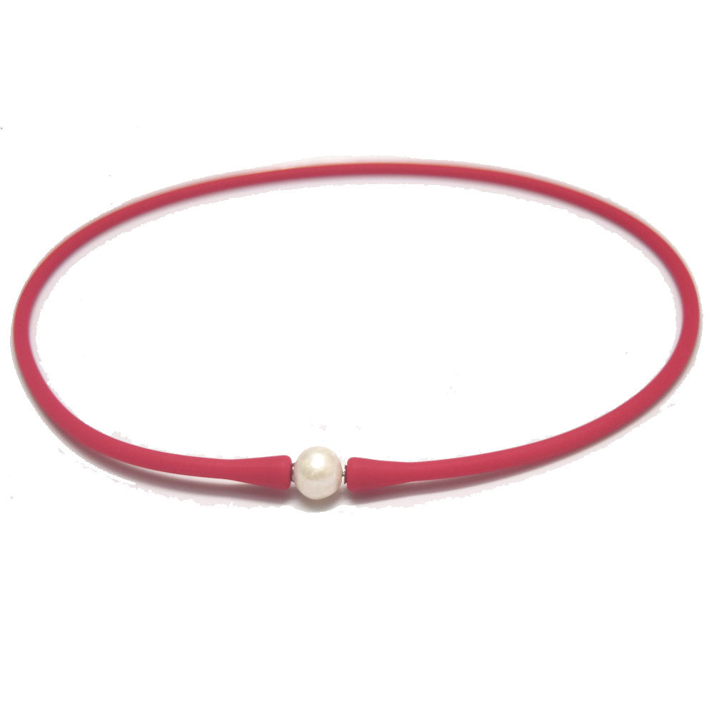 multi colors silicone freshwater pearl bead charm silicone rubber necklaces jewelry necklaces for women 16 18 20 inches long