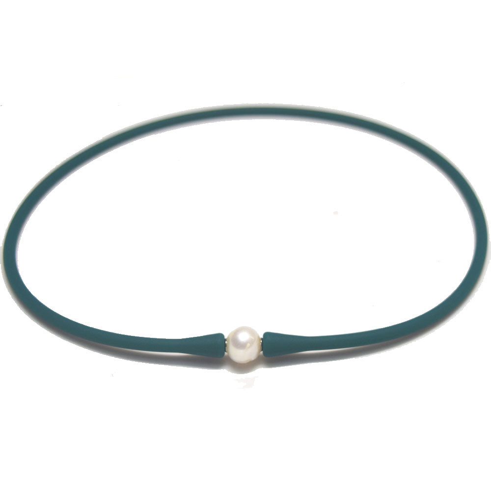 multi colors silicone freshwater pearl bead charm silicone rubber necklaces jewelry necklaces for women 16 18 20 inches long