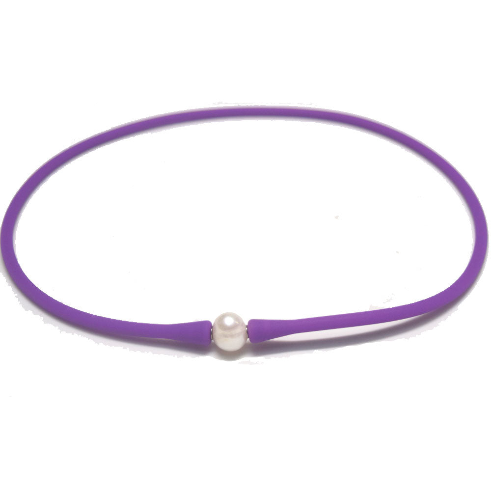 multi colors silicone freshwater pearl bead charm silicone rubber necklaces jewelry necklaces for women 16 18 20 inches long