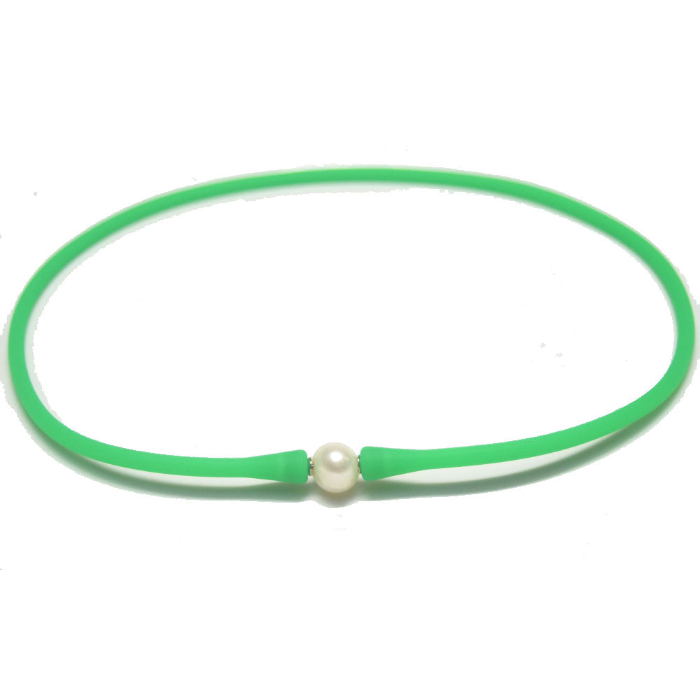 multi colors silicone freshwater pearl bead charm silicone rubber necklaces jewelry necklaces for women 16 18 20 inches long