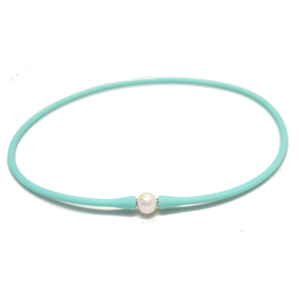 multi colors silicone freshwater pearl bead charm silicone rubber necklaces jewelry necklaces for women 16 18 20 inches long