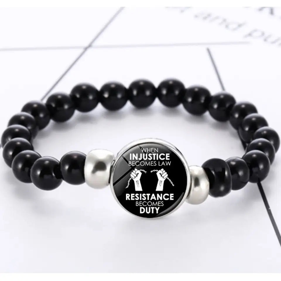 wholesale Acrylic beads beaded black lives matter charm bracelets wristband accessories China Manufacturer Supplier