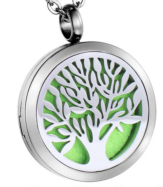 tree of life stainless steel aromatherapy aromatherapy essential oil diffuser necklace pendant Jewelry accessory