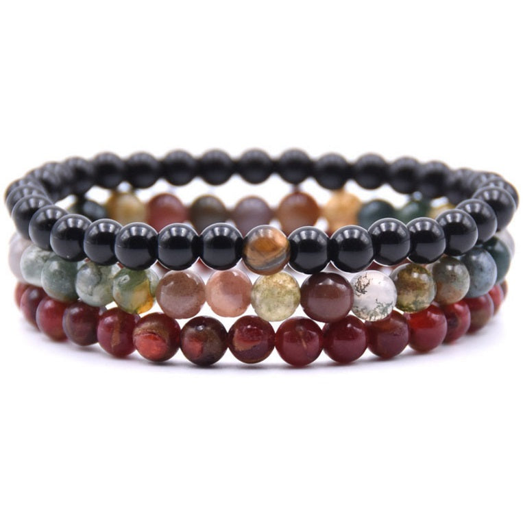 Natural Gem Stone Beaded stackable bracelet Bracelet Fashion Design Handmade 3pcs a Set