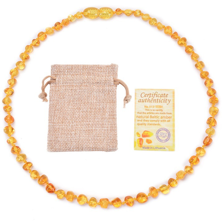 Kid Shinning Finish Real baltic Amber baby Necklace Teething Baby Jewelry Wholesale