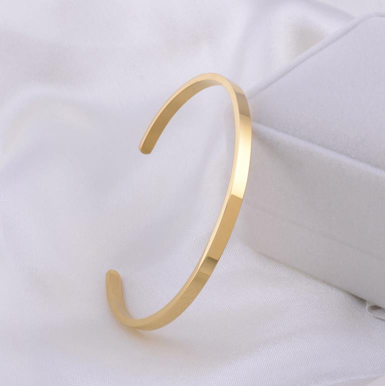 high polish 4mm wide Open metal cuff bracelet stainless steel blanks jewelry