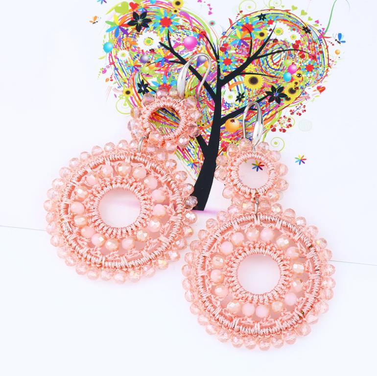 Lady simple design seed beads hand-made bohemian beach style fashion earring